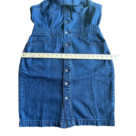 Universal Thread Womens Blue Denim Button-Front Pinafore Dress Size 12 - Picture 13 of 14